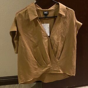 INC International Concepts Women's Tan Blouse